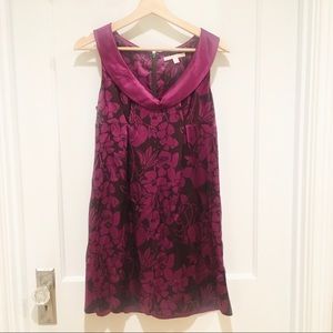 ⭐️ Rebecca Taylor Purple Floral Silk A-Line Shift Dress Size 2